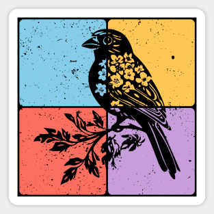 Sparrow Bird Silhouette Peaceful Nature Art Magnet